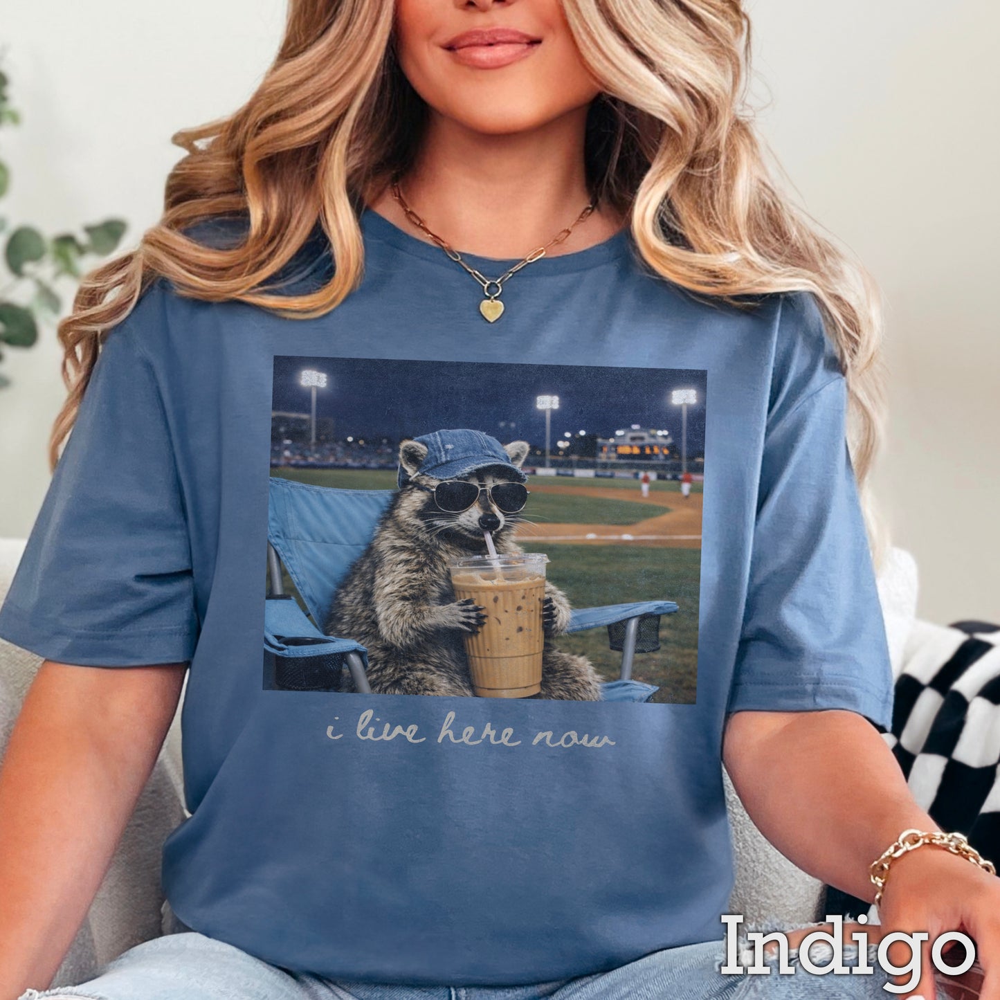 I Live Here Now Baseball Light Ink DTF Transfer