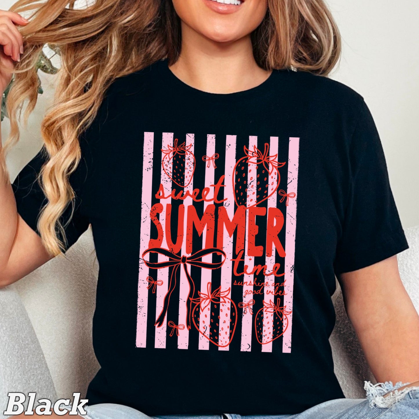 Sweet Summertime Strawberry Comfort Color Graphic Tee