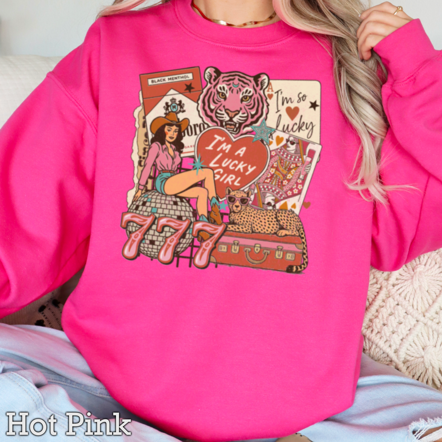 Lucky Girl Graphic Crewneck Sweatshirt