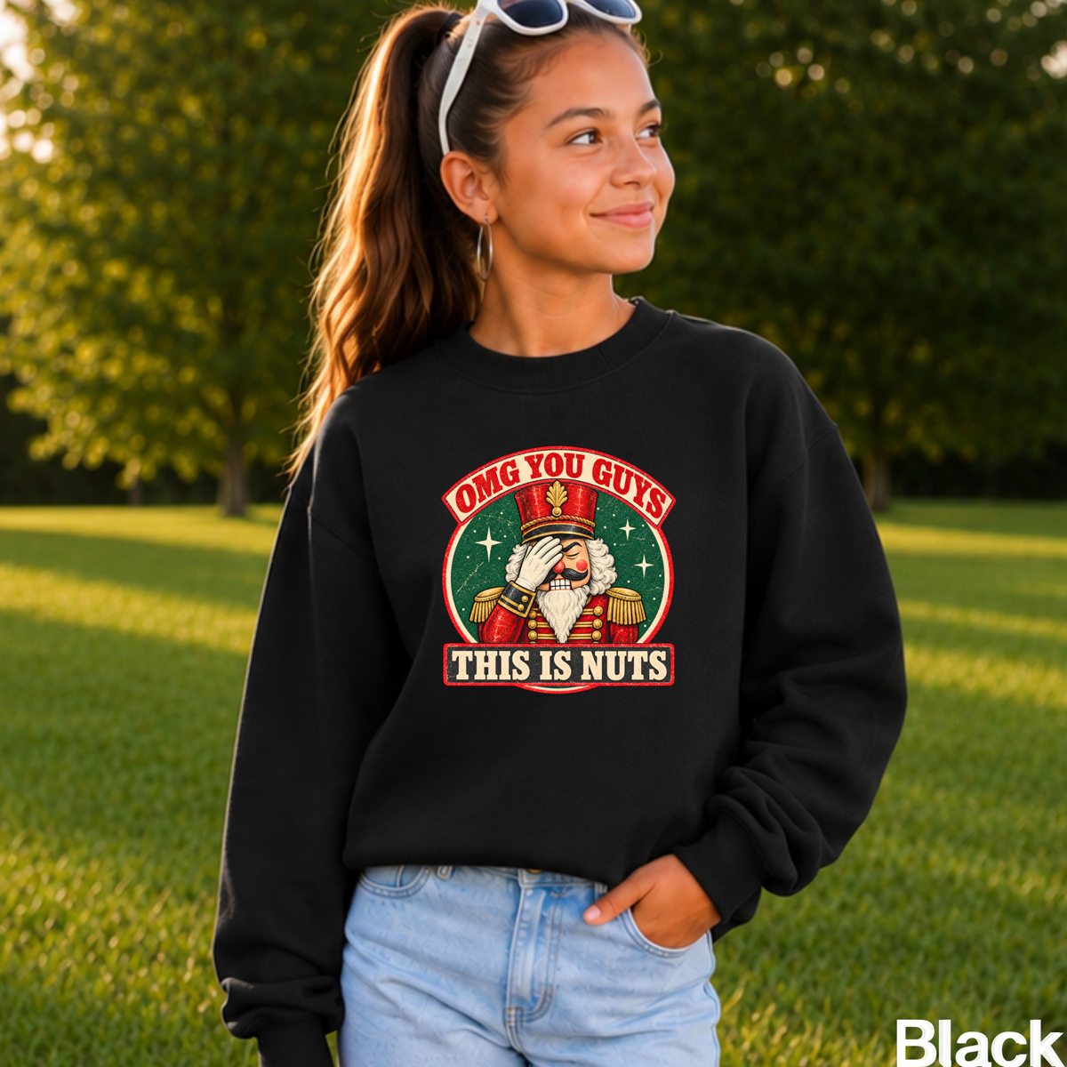 OMG You Guys This Is Nuts Christmas Youth Crewneck Sweatshirt