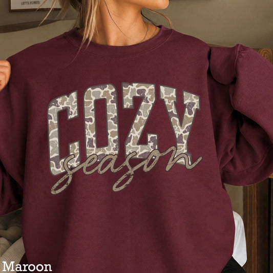Camo Cozy Season Crewneck Sweatshirt
