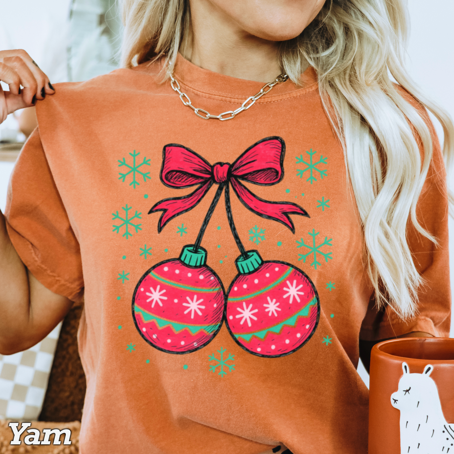 Christmas Cherries Comfort Color Graphic Tee