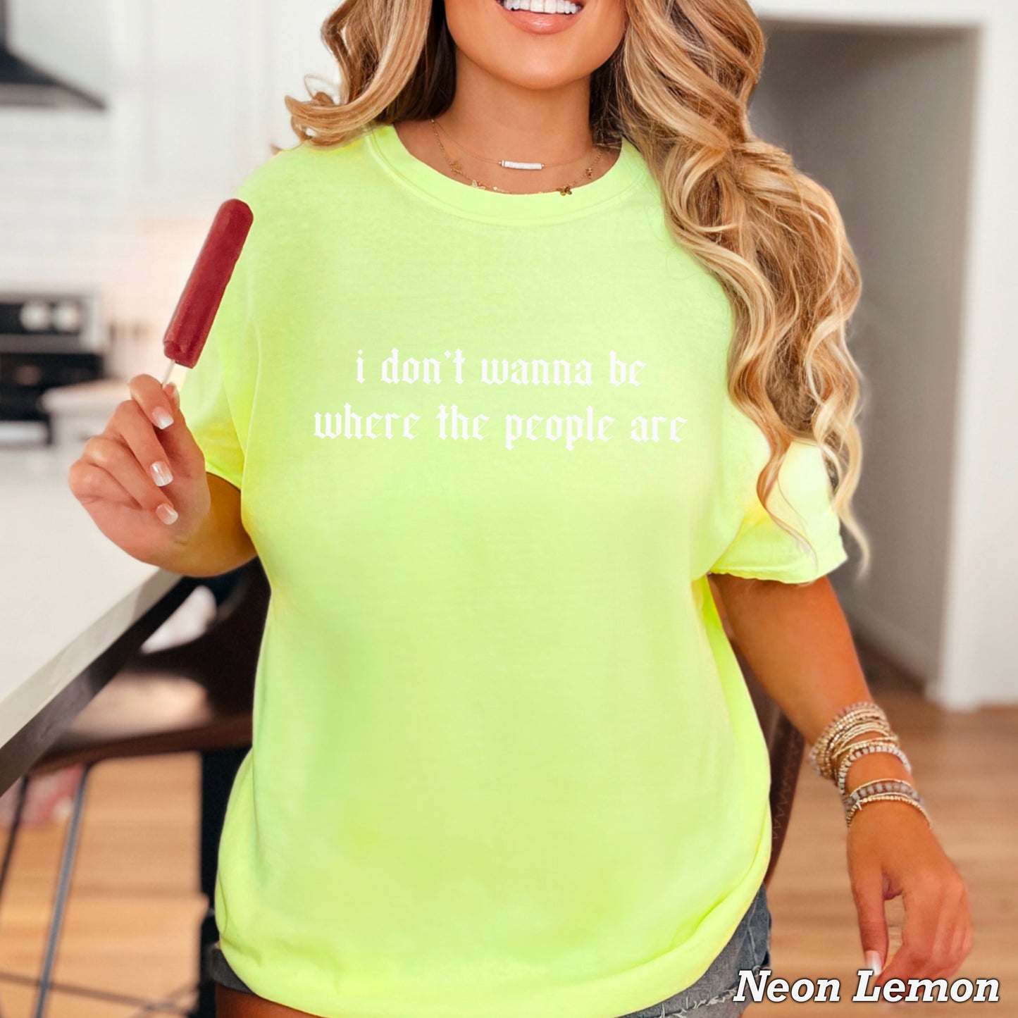 I Don’t Want To Be Where The People Are Comfort Color Graphic Tee