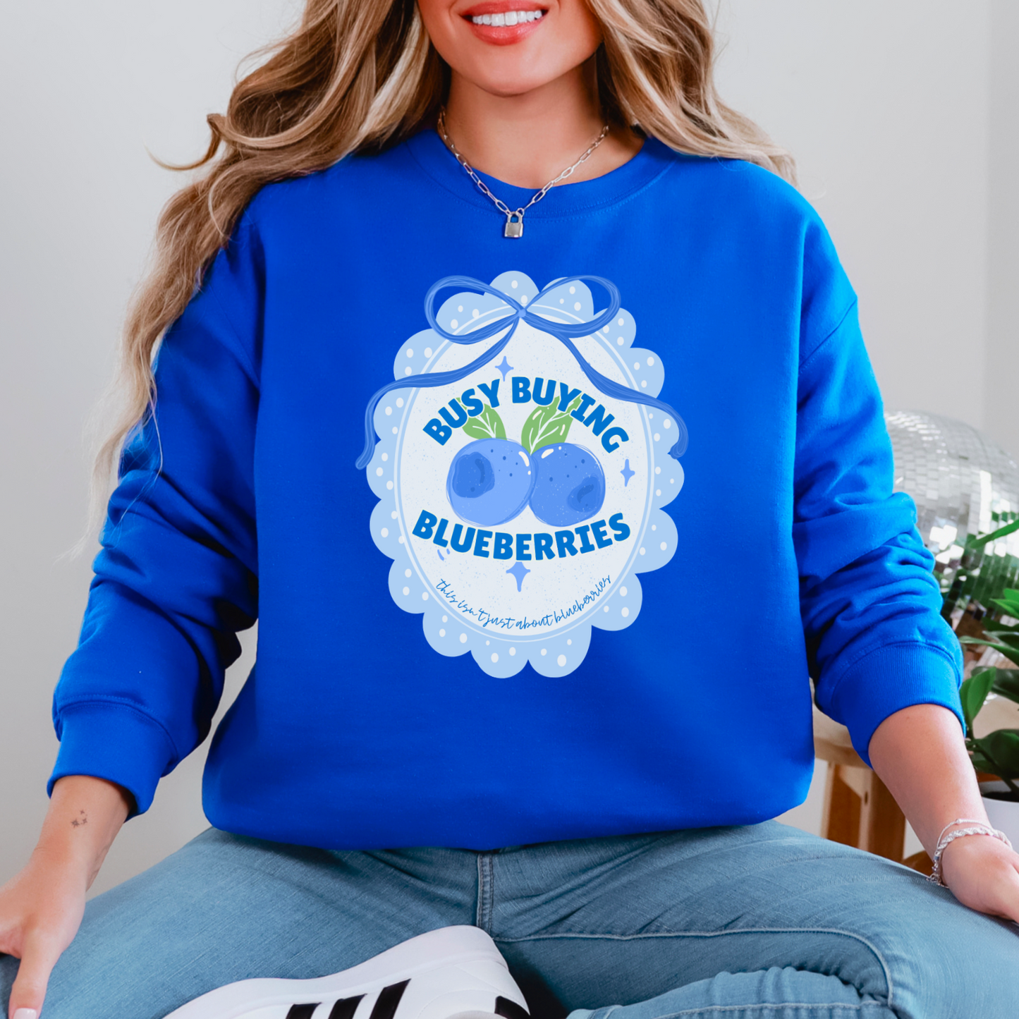 Busy Buying Blueberries Crewneck Sweatshirt