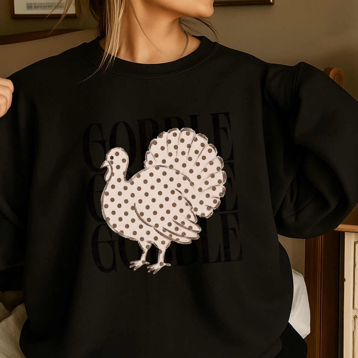 Gobble Thanksgiving Crewneck Sweatshirt