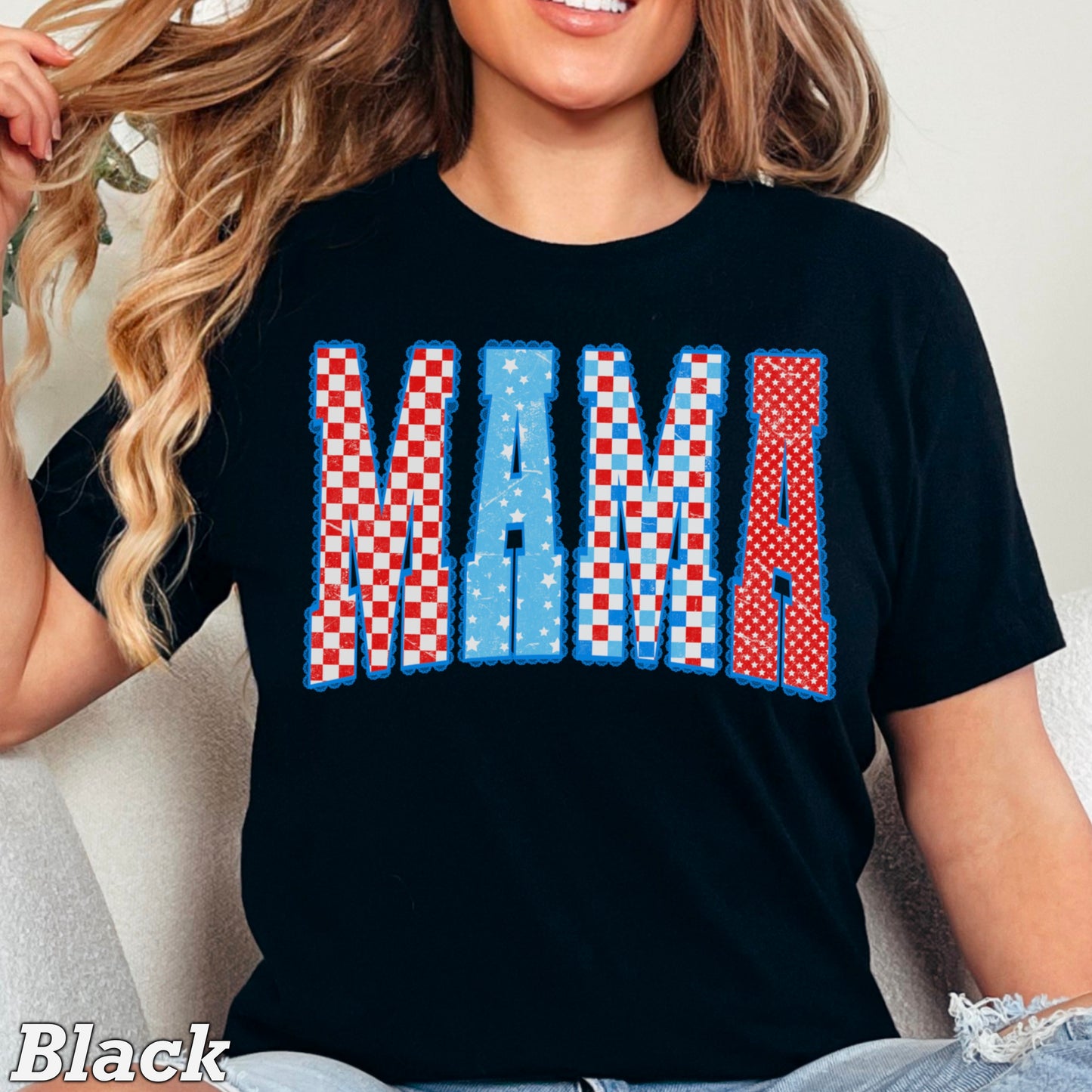 Mama Patriotic Comfort Color Graphic Tee