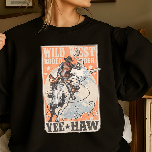 Wild West Rodeo Star Crewneck Sweatshirt