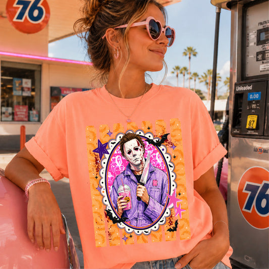 Horror Film Character Halloween Comfort Color Graphic Tee