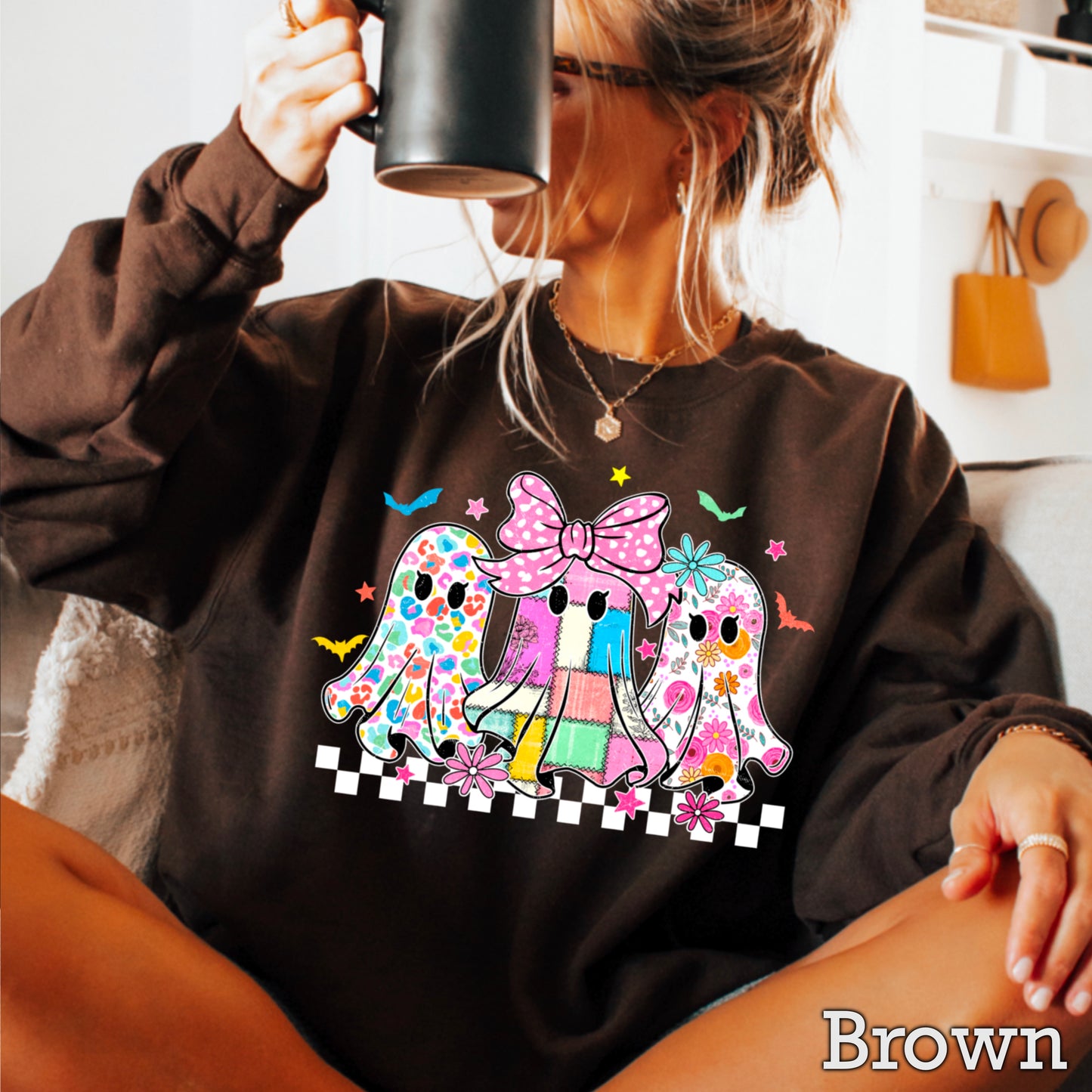 Retro Ghost Crewneck Sweatshirt