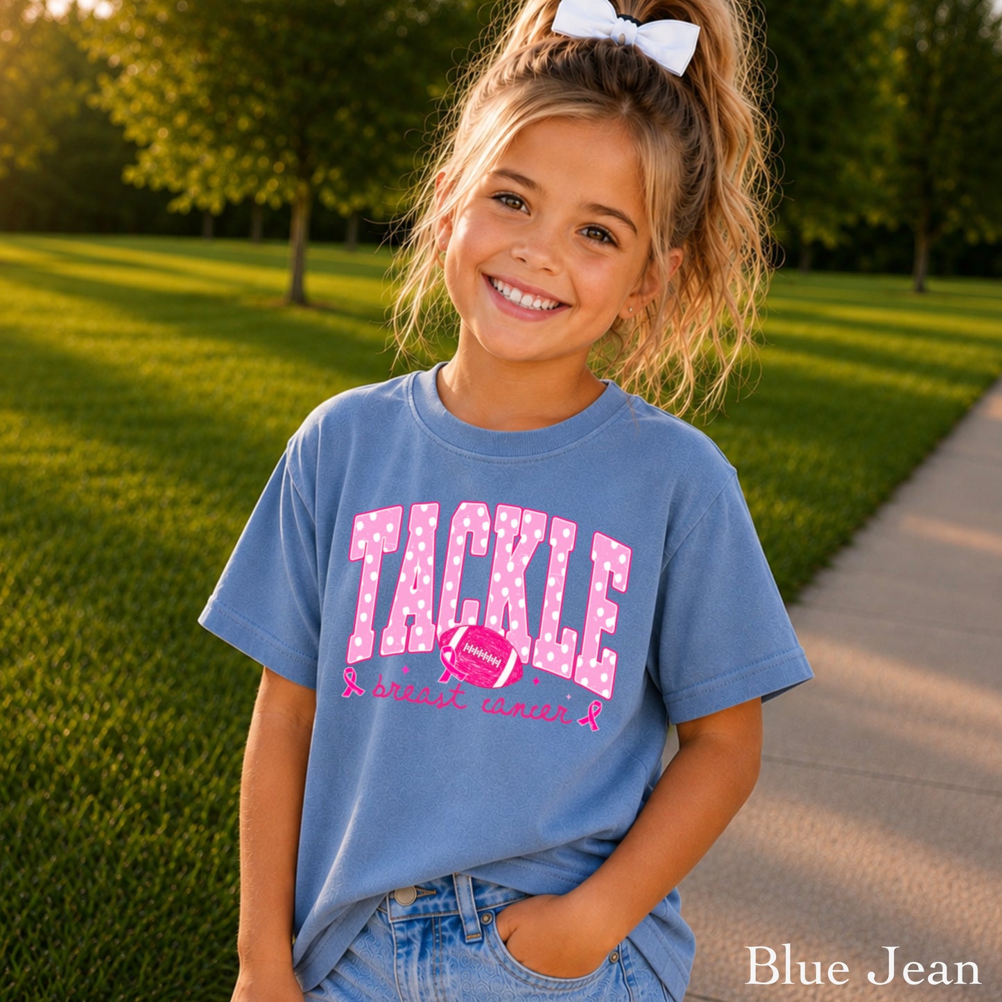 Tackle Breast Cancer Youth Comfort Color T-Shirt