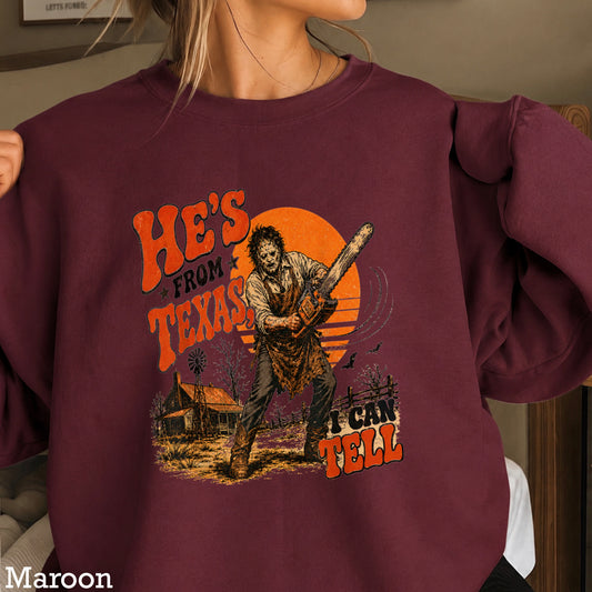 He’s From Texas Halloween Sweatshirt