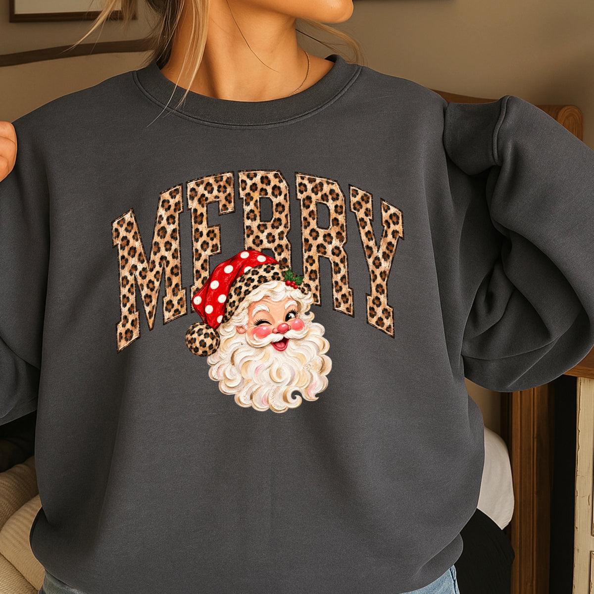 Leopard Merry Christmas DTF Transfer