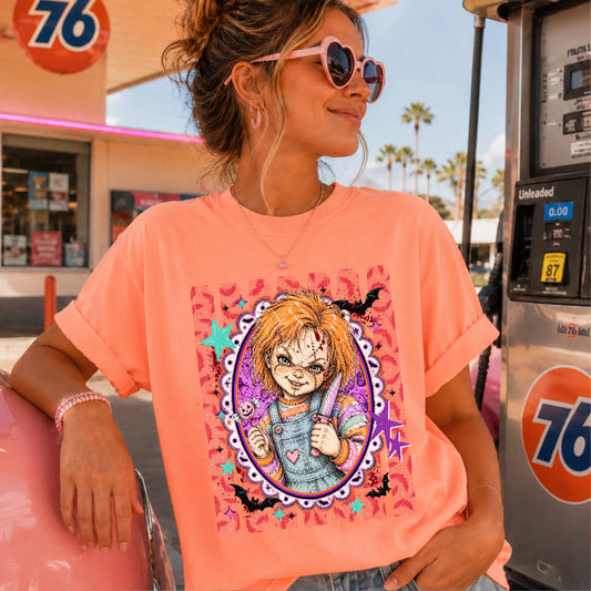 Horror Film Character Halloween Comfort Color Graphic Tee