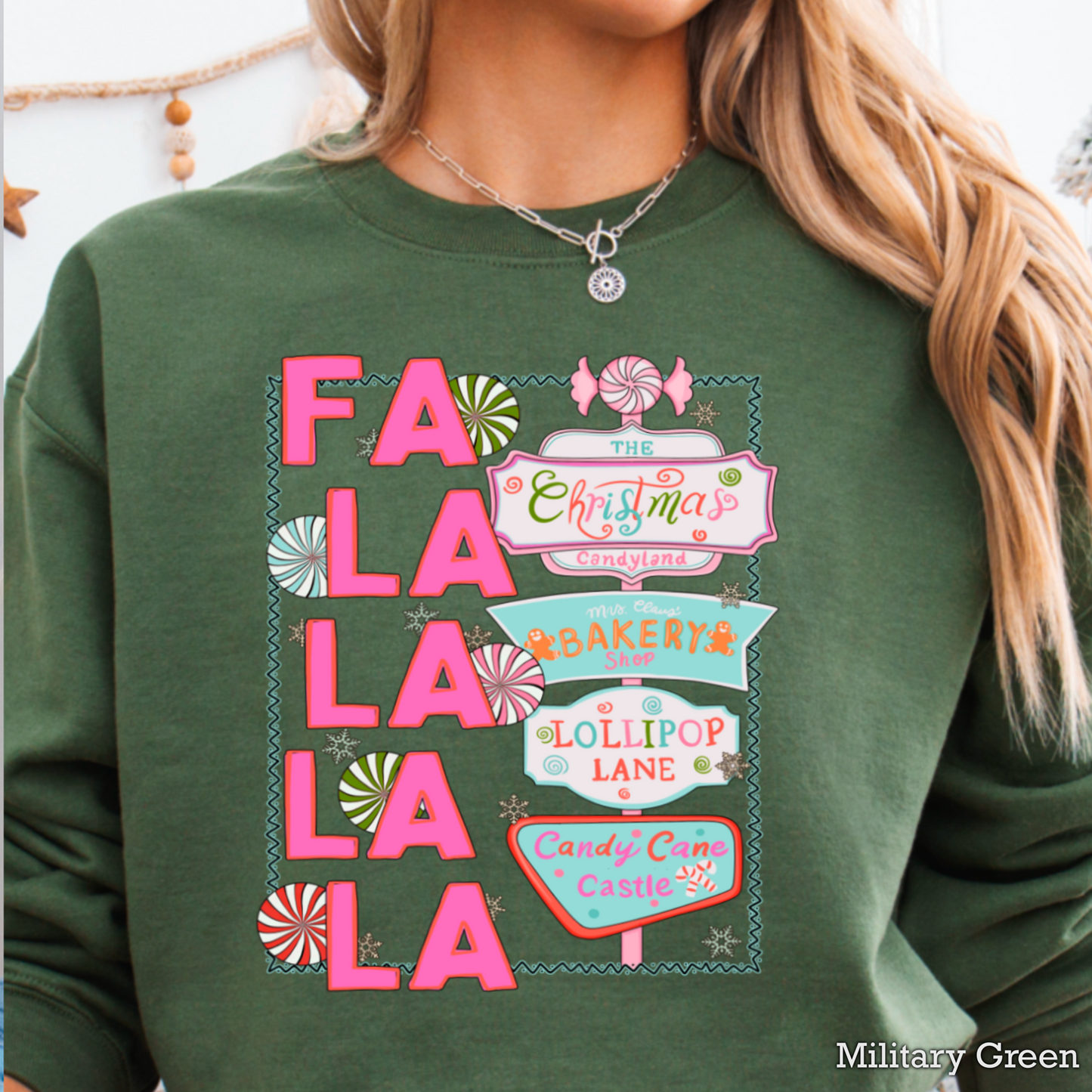 Fa La La Graphic Crewneck Sweatshirt