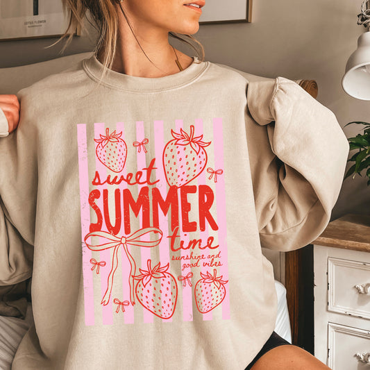 Sweet Summertime Strawberry Crewneck Sweatshirt