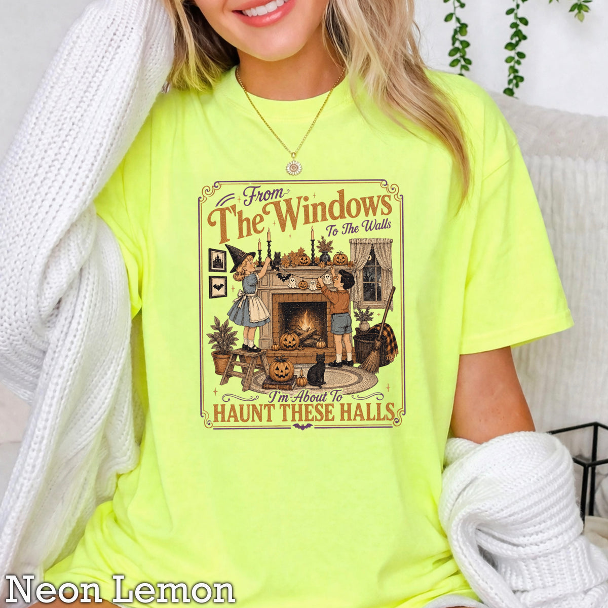 From The Windows To The Walls Halloween Comfort Color Graphic Tee