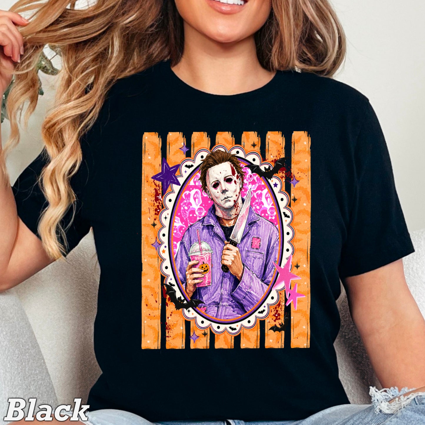 Horror Film Character Halloween Comfort Color Graphic Tee