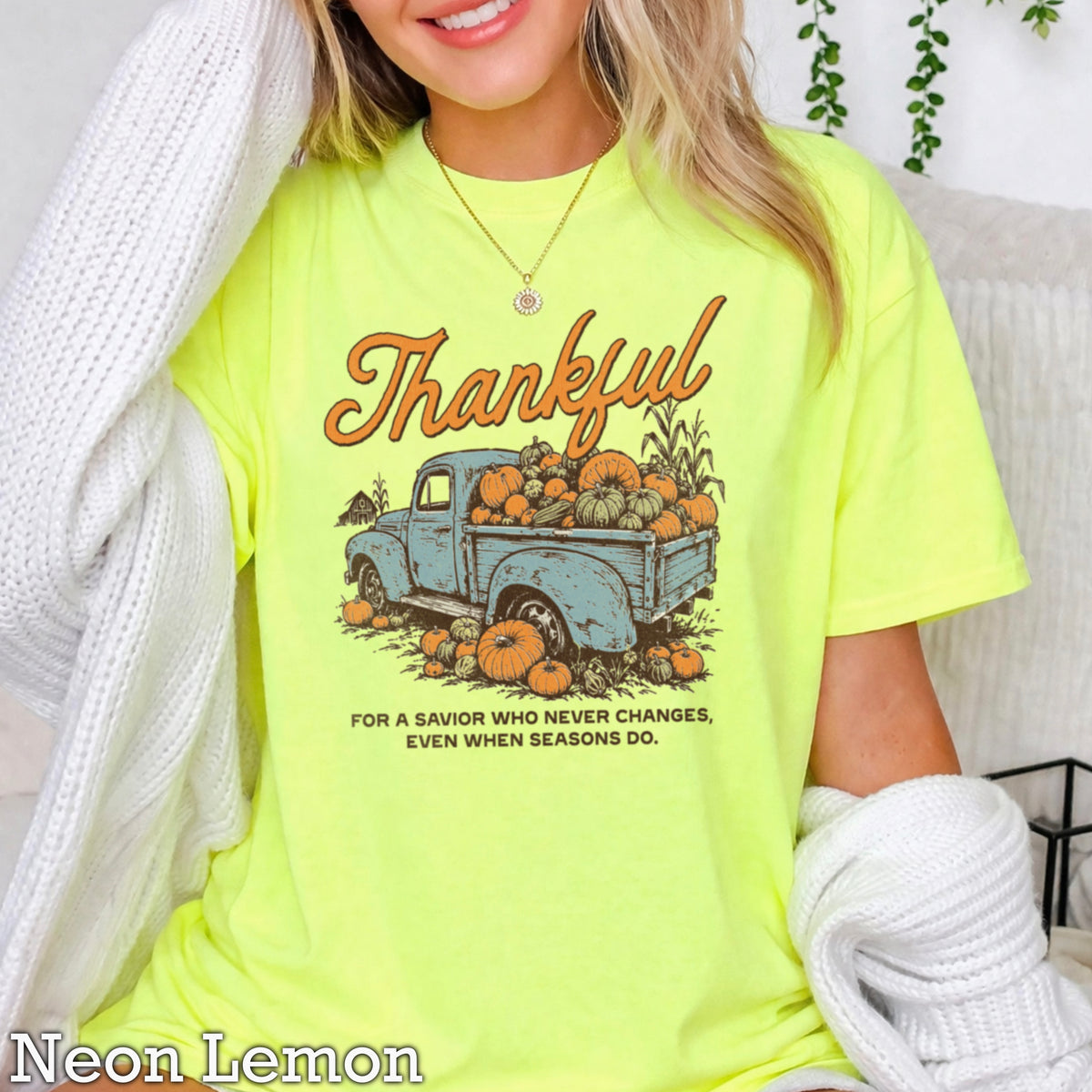 Thankful For A Savior Comfort Color Graphic Tee