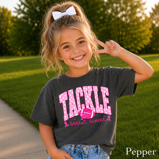 Tackle Breast Cancer Youth Comfort Color T-Shirt
