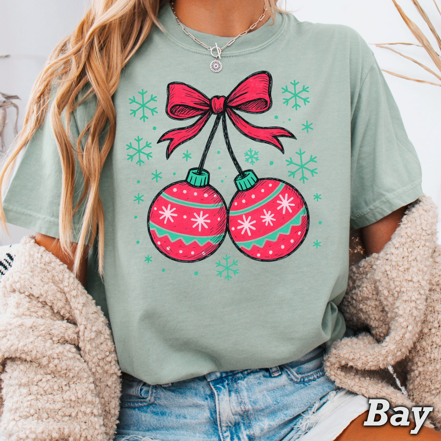 Christmas Cherries Comfort Color Graphic Tee