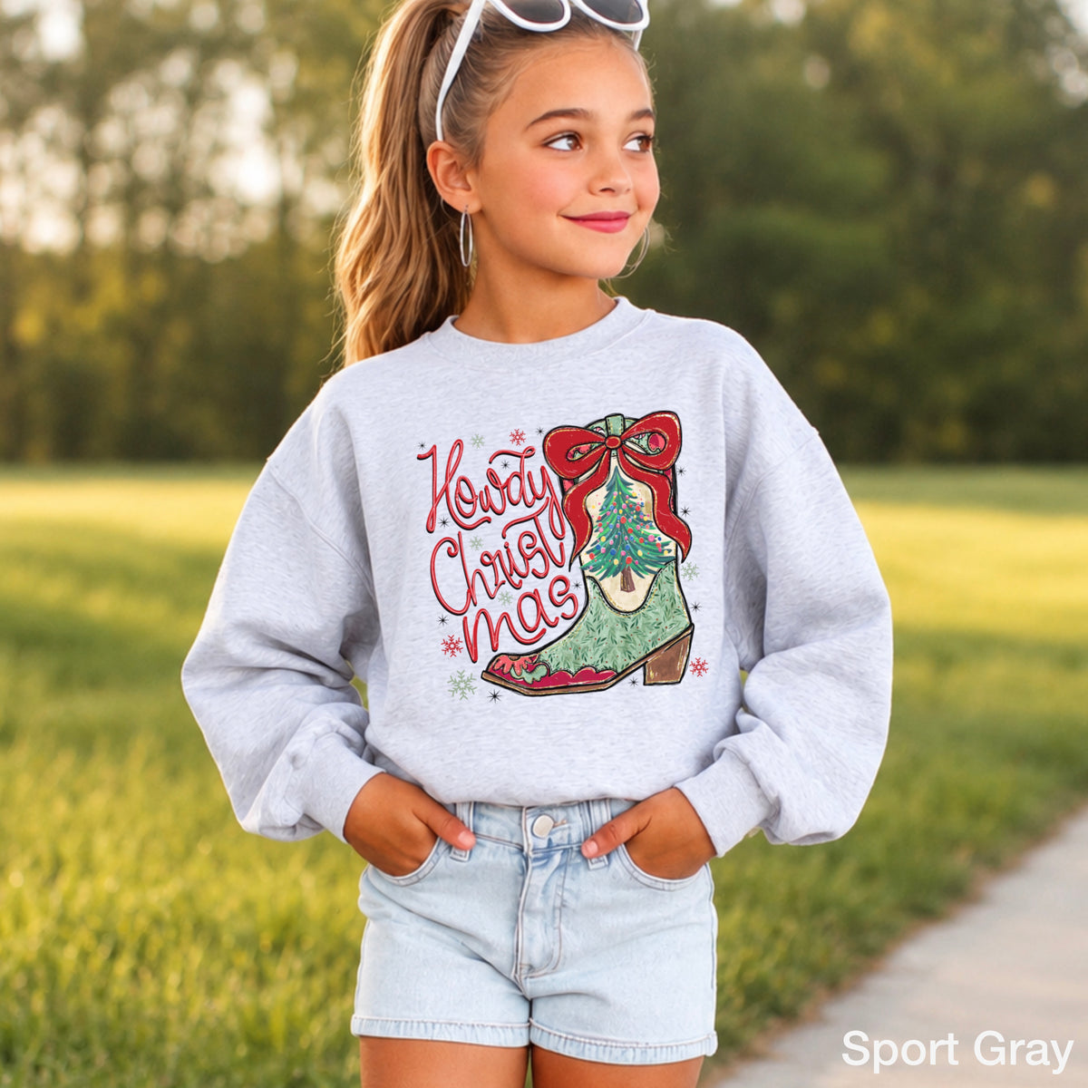 Howdy Christmas Youth Crewneck Sweatshirt