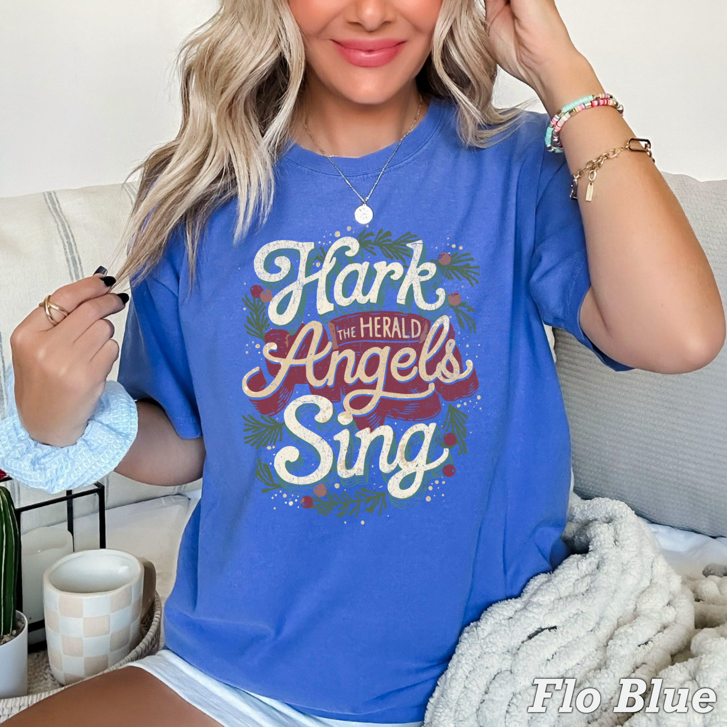 Hark The Herald Angels Sing Comfort Color Graphic Tee