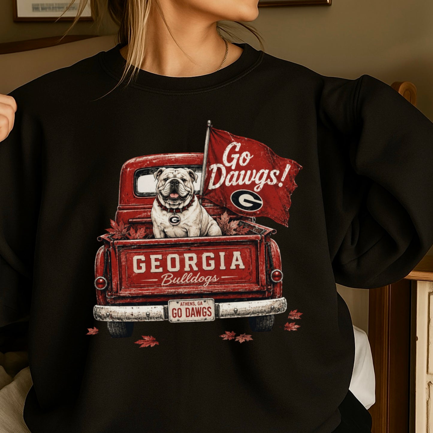 Red & Black Pickup Truck Crewneck Sweatshirt
