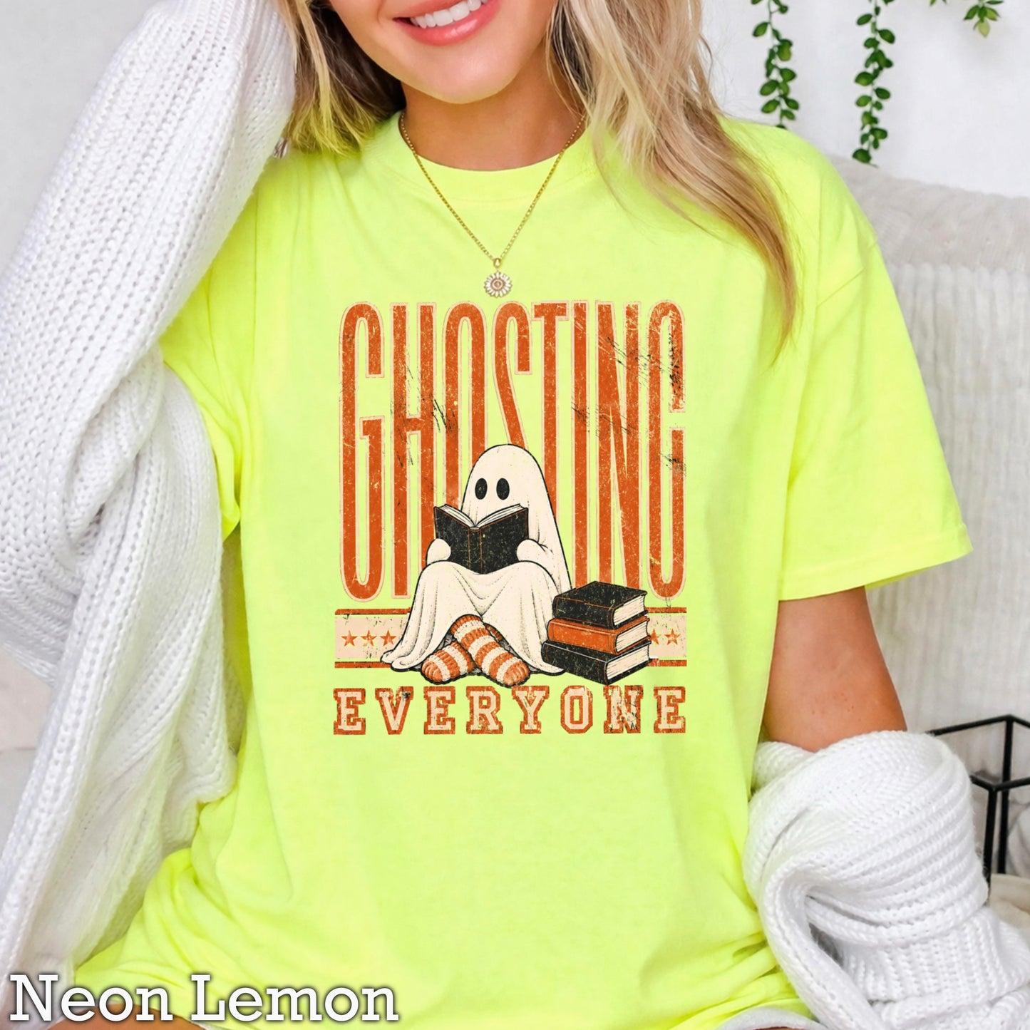 Ghosting Everyone Halloween Comfort Color Graphic Tee