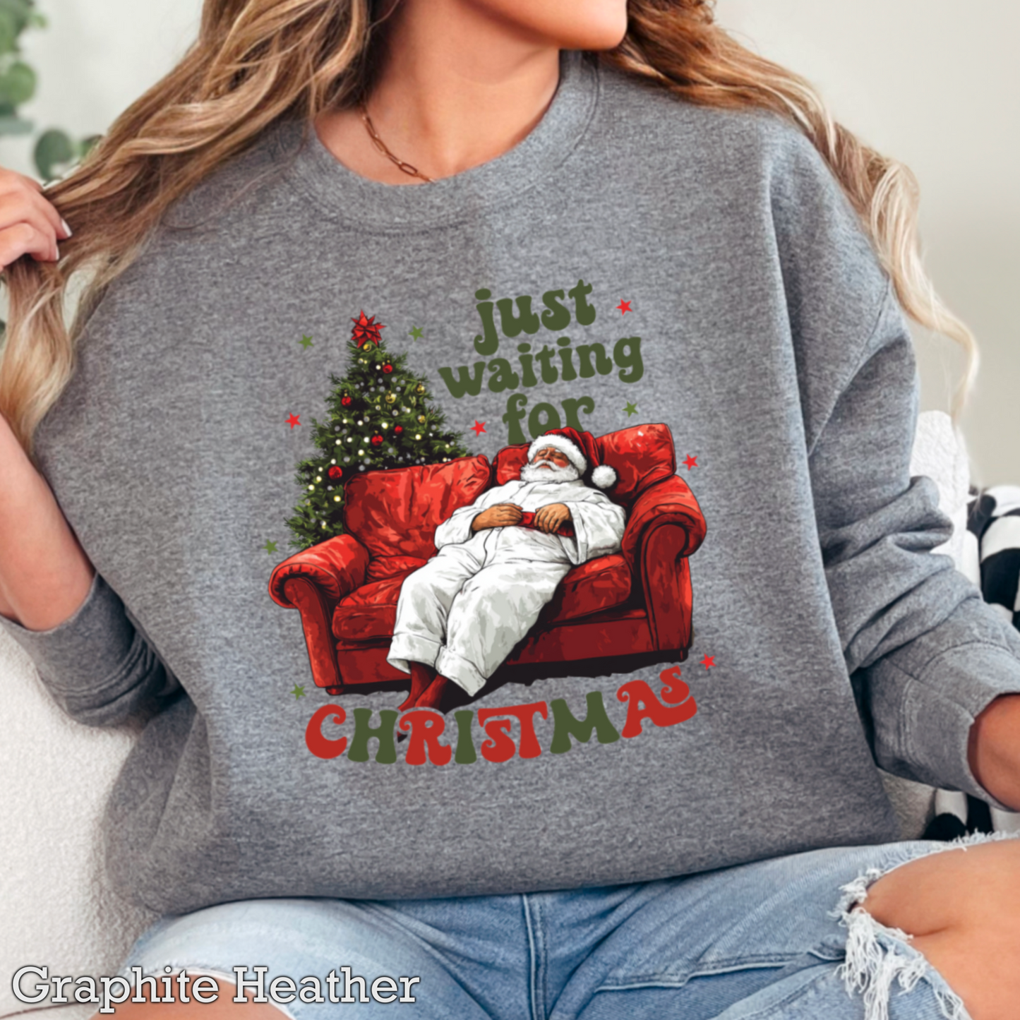Just waiting For Christmas Crewneck Sweatshirt