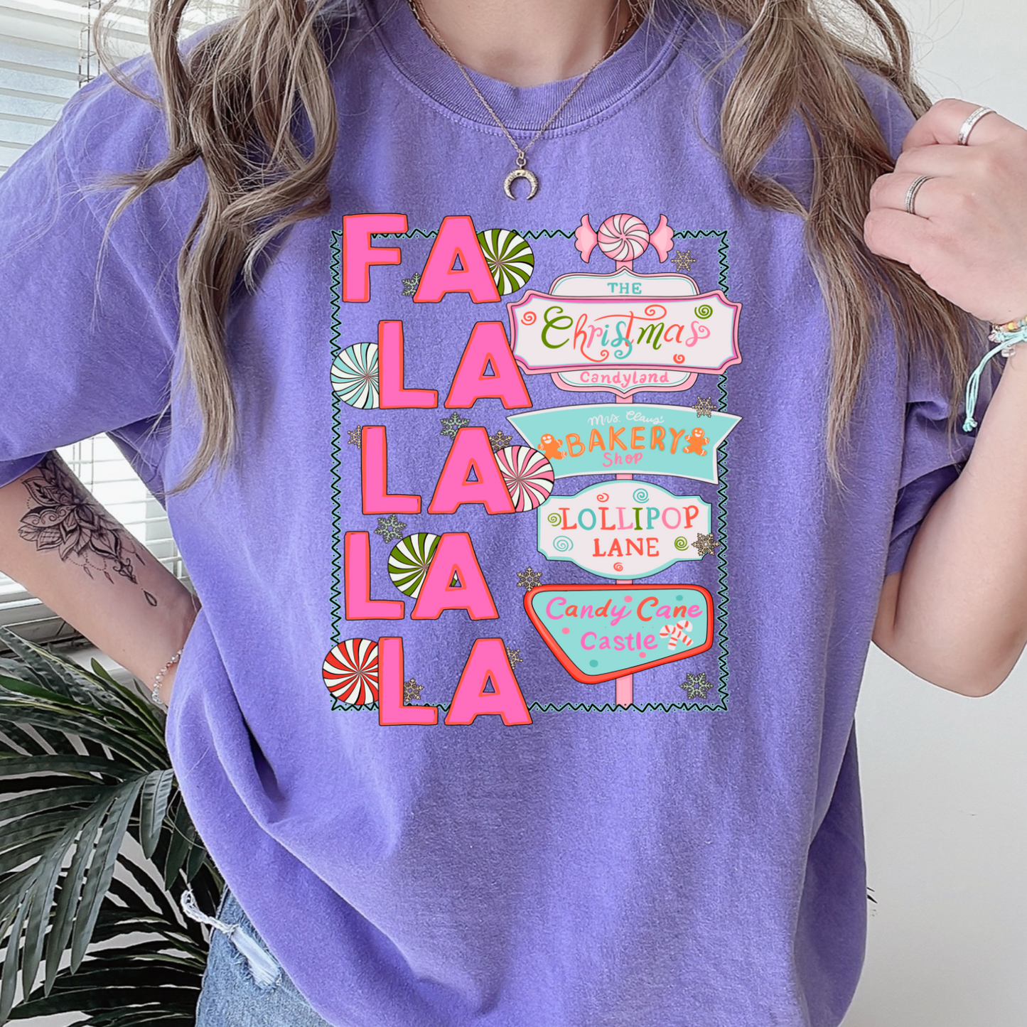 Fa La La Comfort Color Graphic Tee