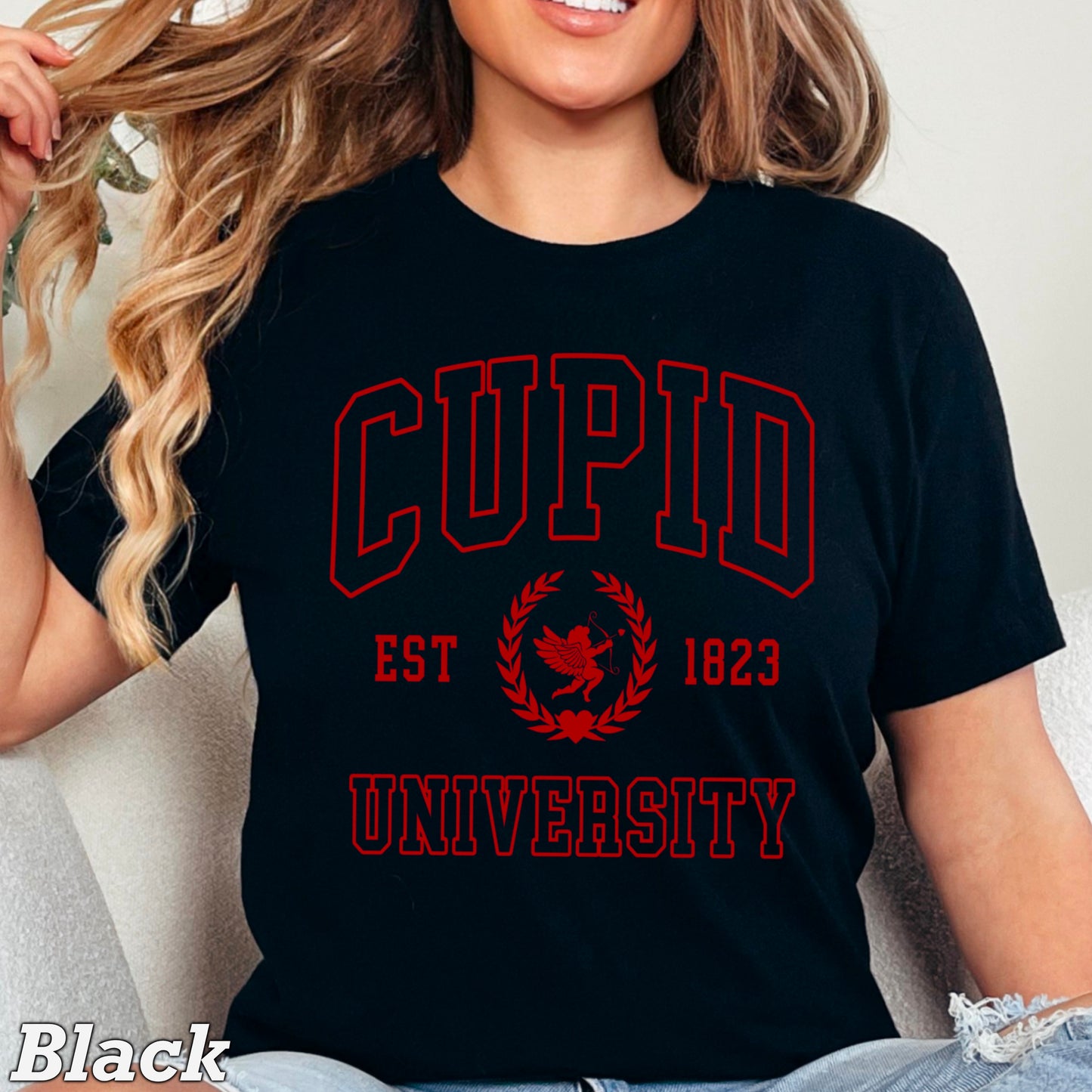 Cupid University Valentine’s Day Comfort Color Graphic Tee