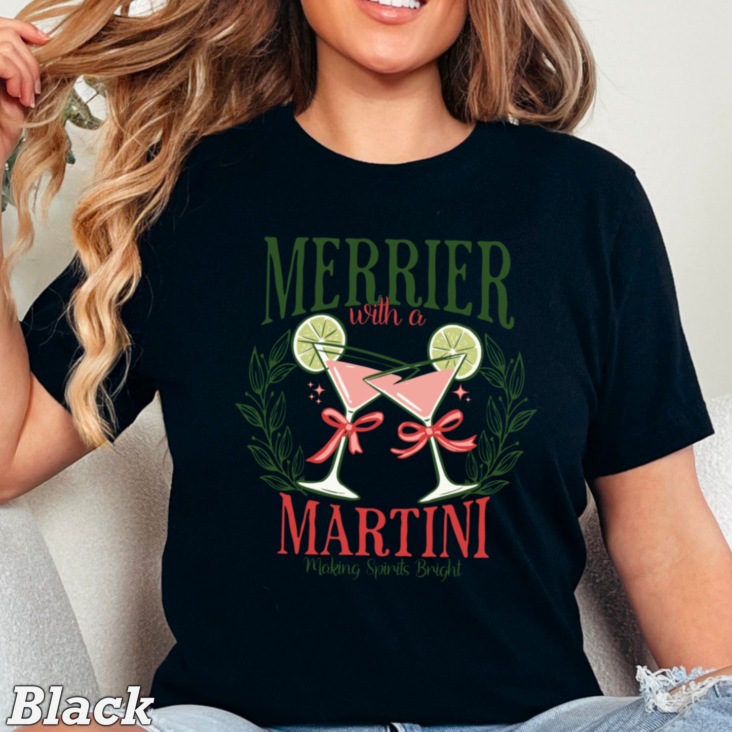 Merrier With A Martini Comfort Color Graphic Tee