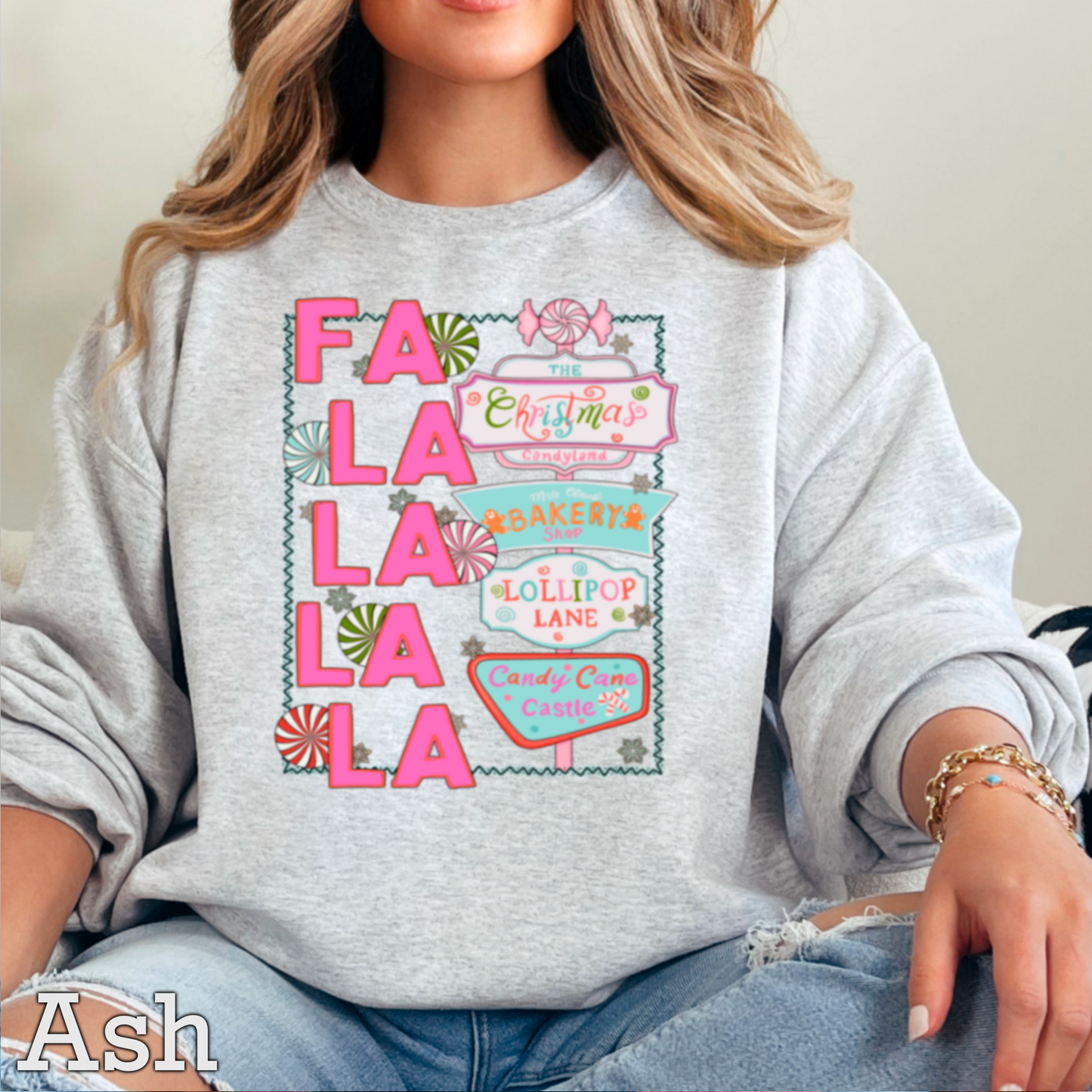 Fa La La Graphic Crewneck Sweatshirt