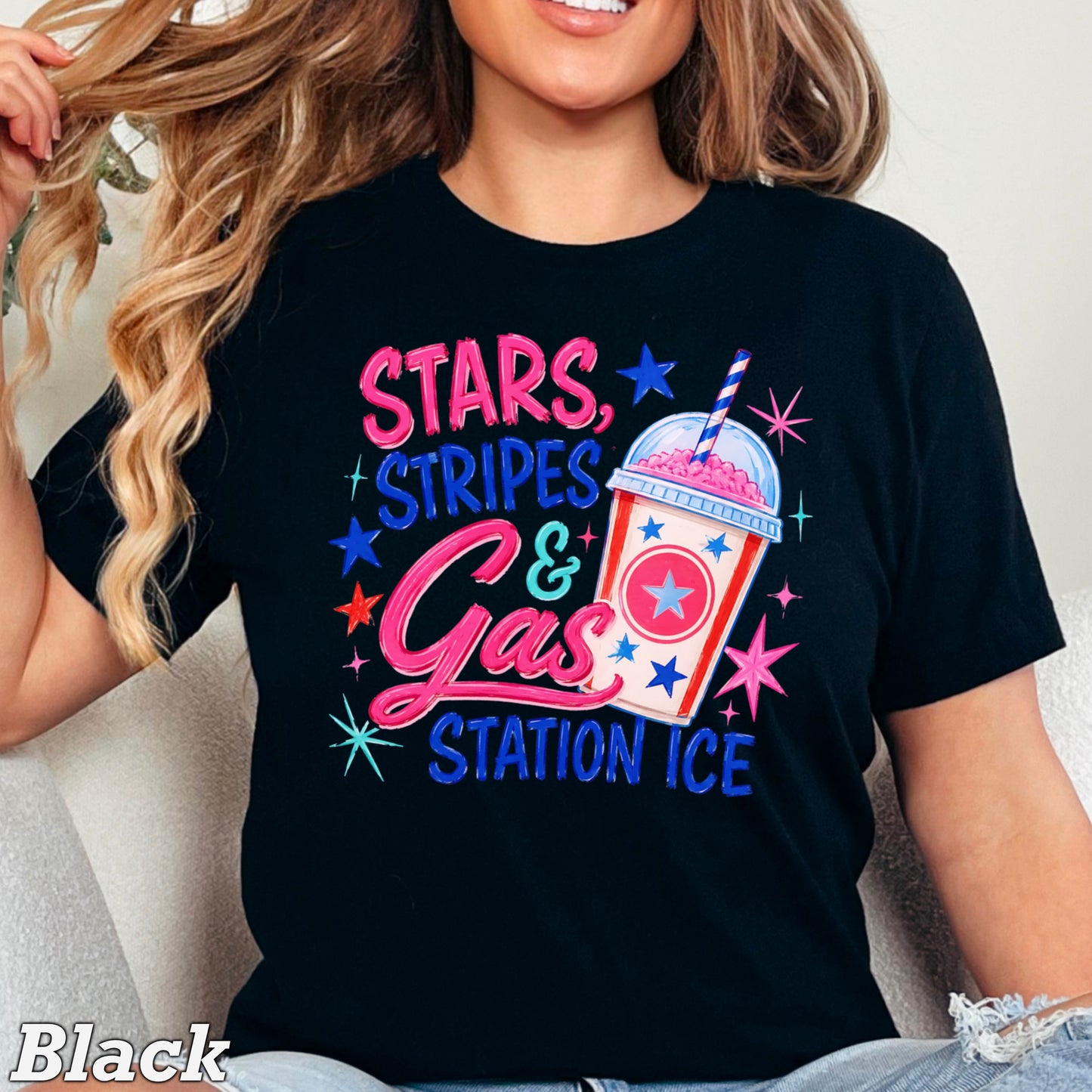 Stars Stripes & Gas Station Ice Comfort Color Graphic Tee