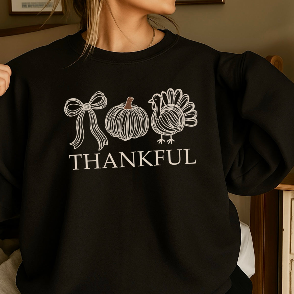 Thankful Thanksgiving Crewneck Sweatshirt