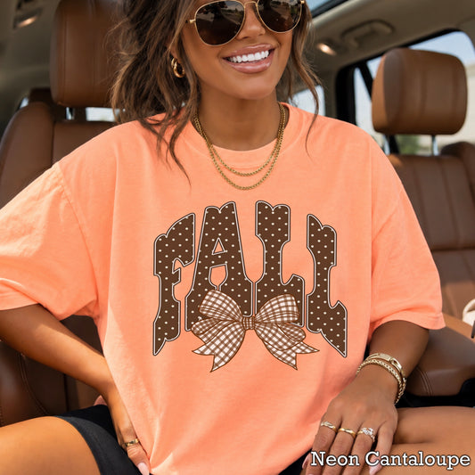 Fall Gingham Comfort Color Graphic Tee