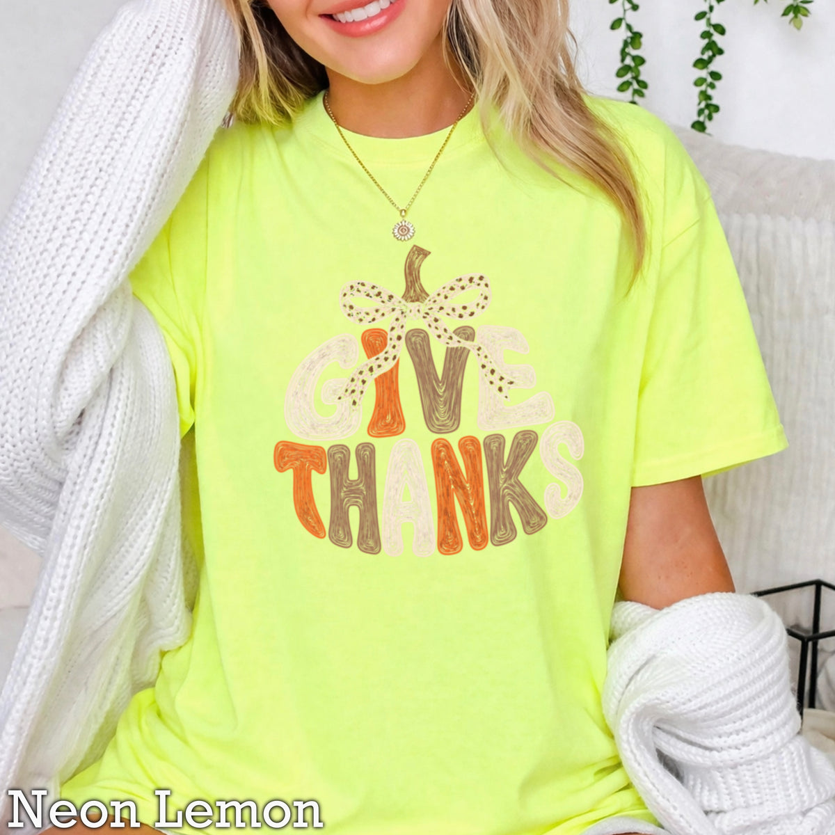 Give Thanks Thanksgiving Comfort Color Graphic Tee