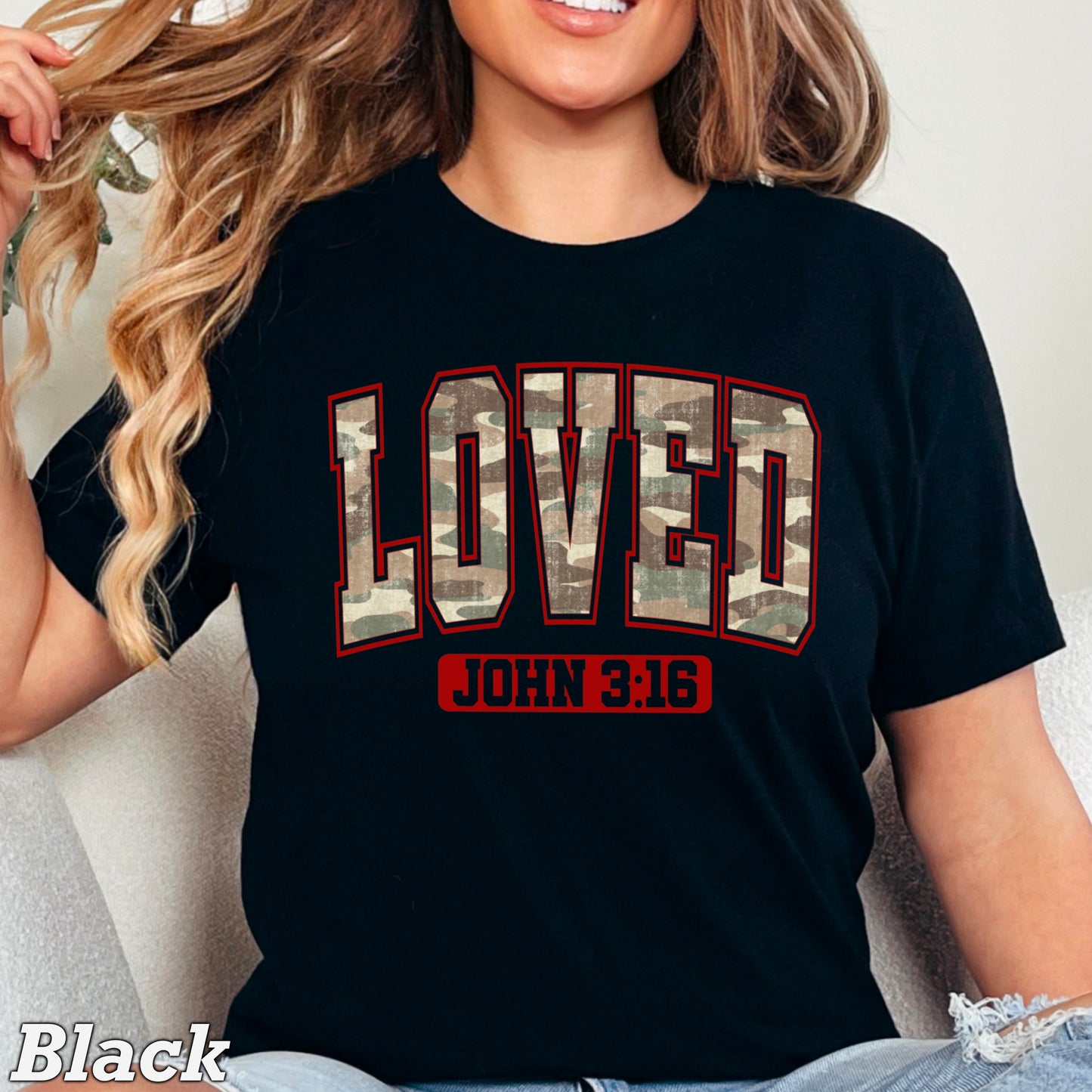 Camo John 3:16 Valentine’s Day Comfort Color Graphic Tee