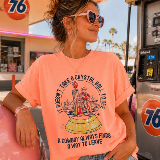 A Cowboy Finds A Way To Leave Western Comfort Color Graphic Tee