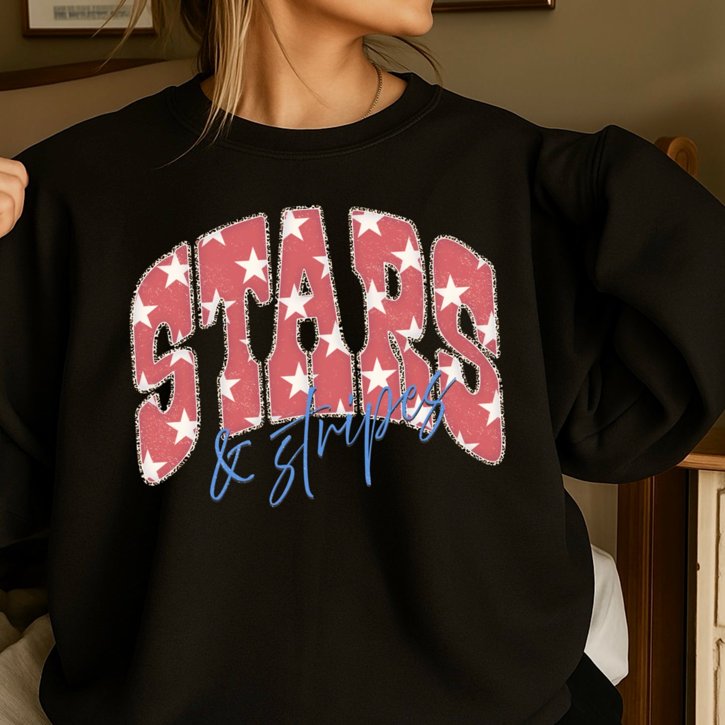 Stars & Stripes July4th Crewneck Sweatshirt