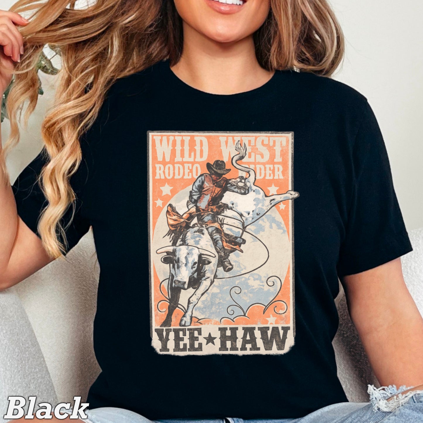 Wild West Rodeo Rider Comfort Color Graphic Tee