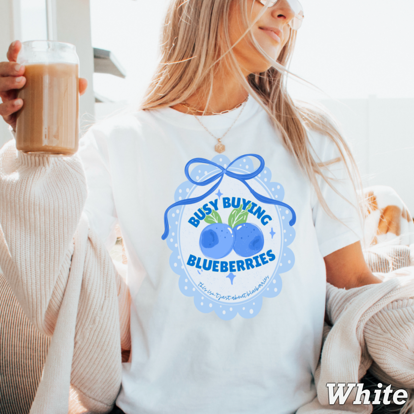 Busy Buying Blueberries Comfort Color Graphic Tee