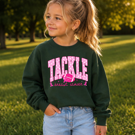 Tackle Breast Cancer Youth Crewneck Sweatshirt