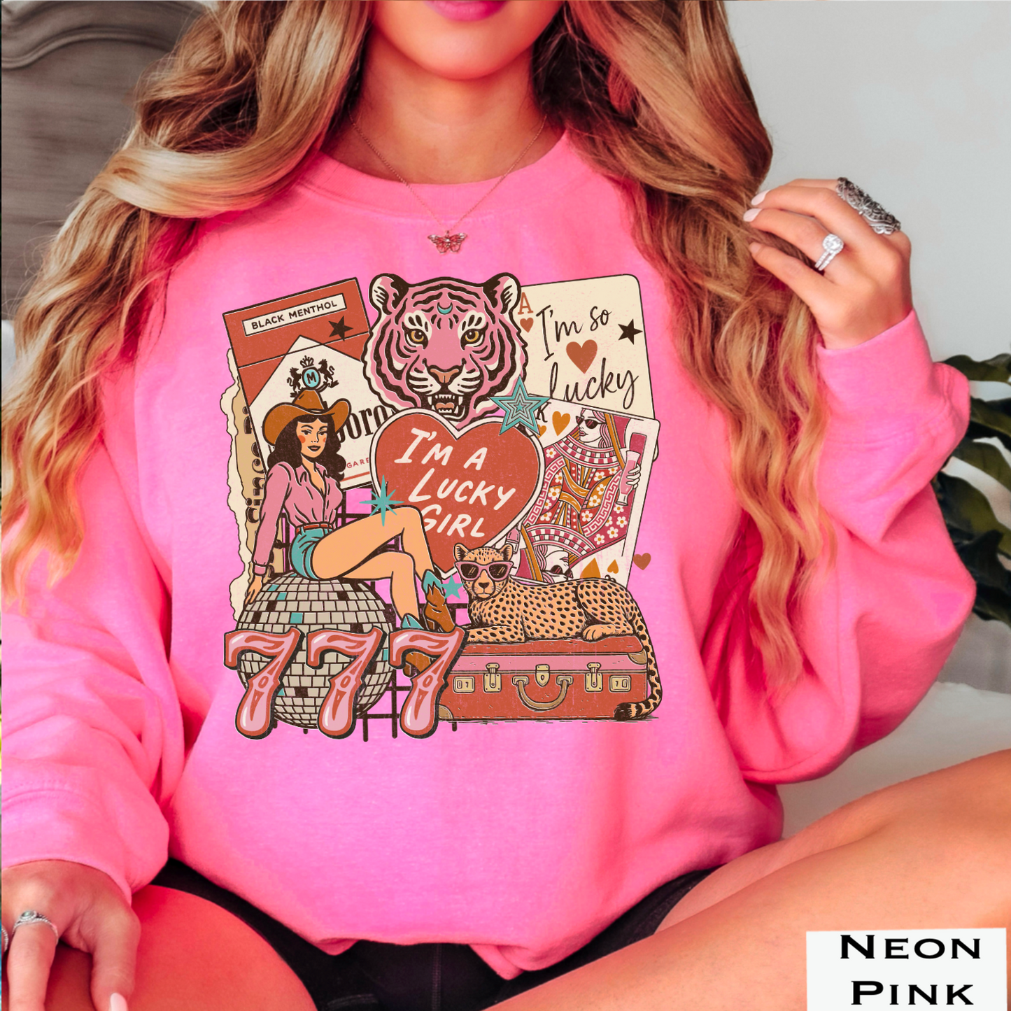 Lucky Girl Graphic Crewneck Sweatshirt
