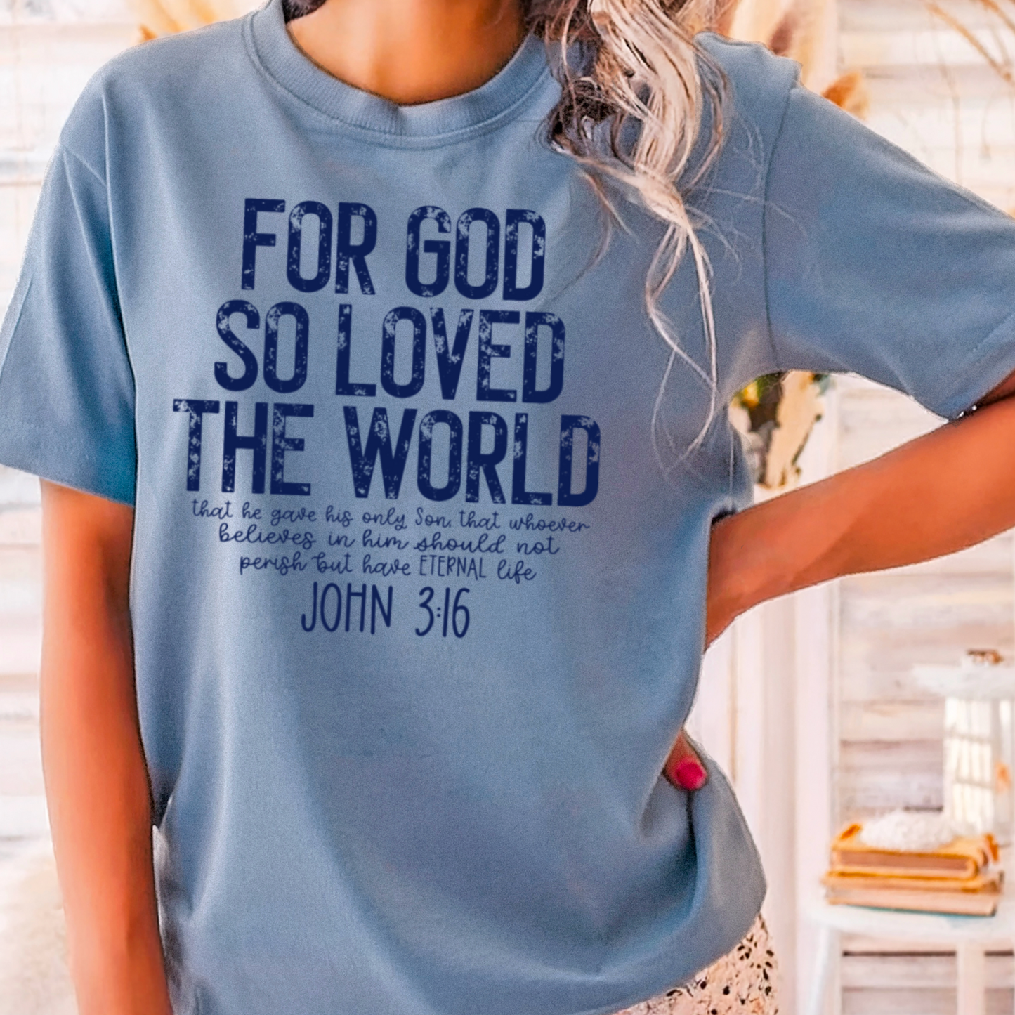 For God So Loved The World Comfort Color Graphic Tee
