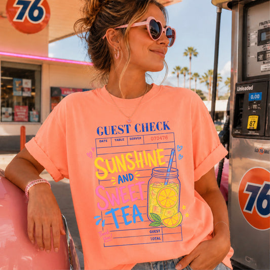 Guest Check Sunshine & Sweet Tea Comfort Color Graphic Tee