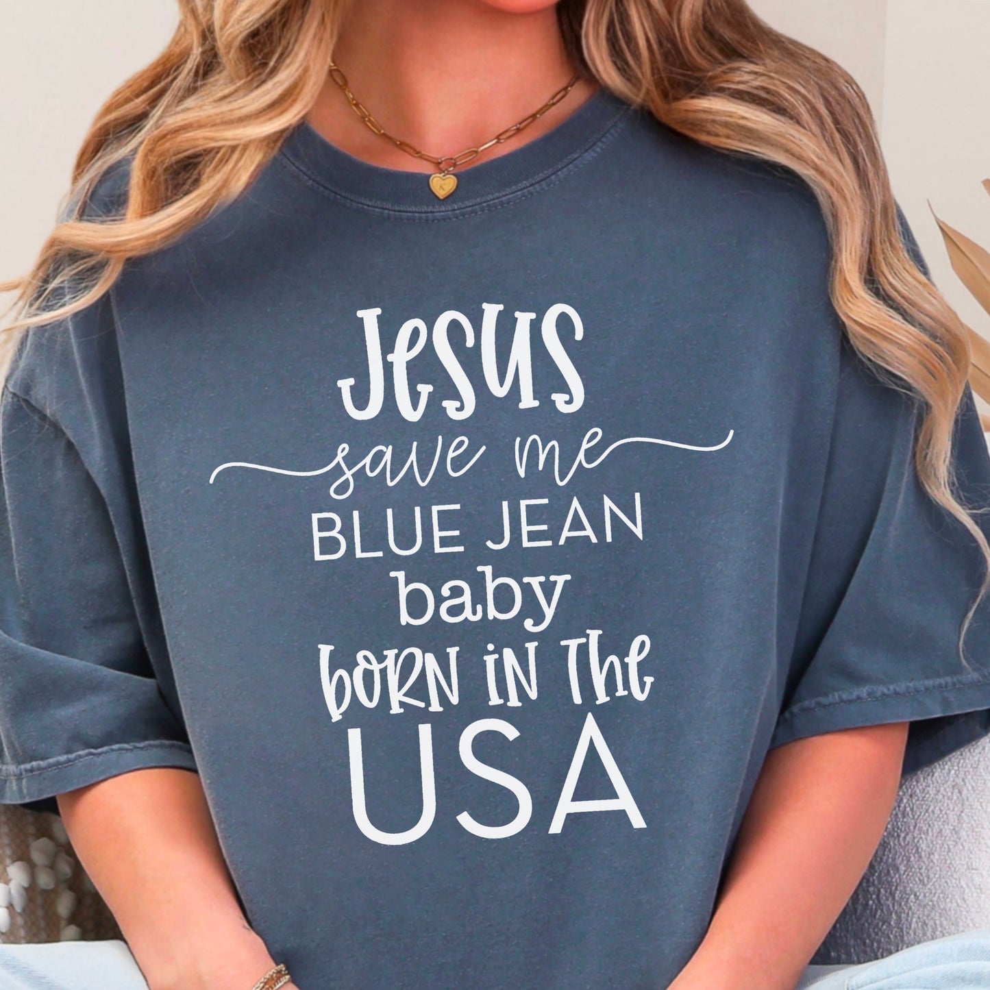 Jesus Save Me Blue Jean Baby Screen Print Transfer
