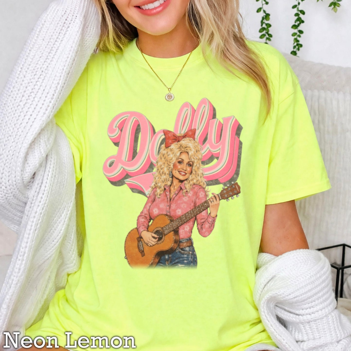 Pink Dolly Guitar Comfort Color Graphic Tee