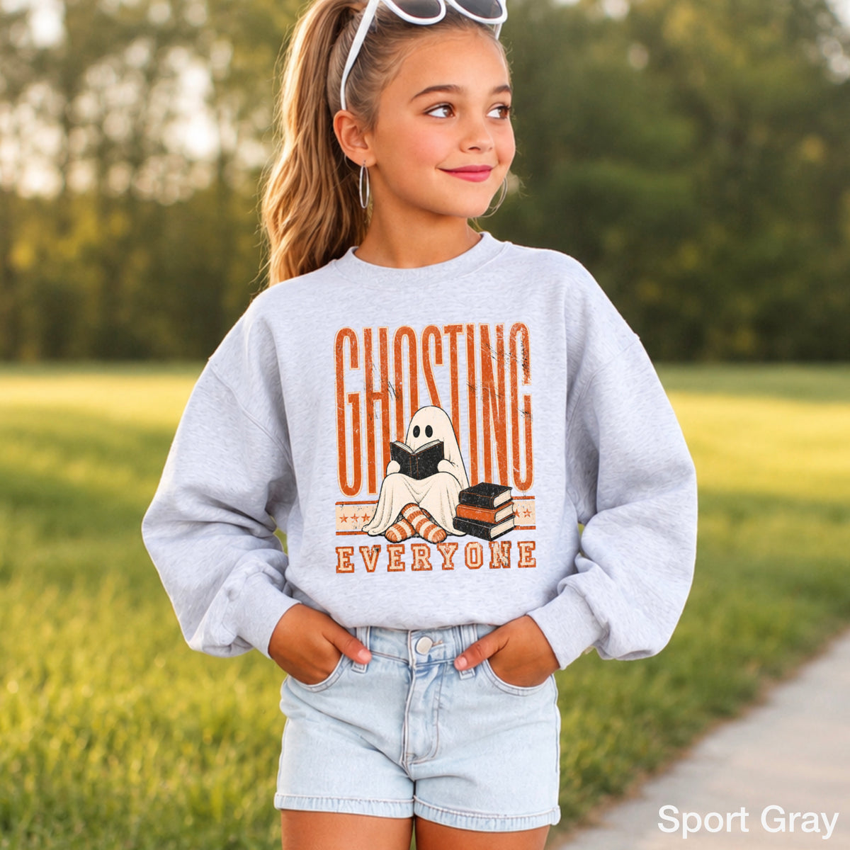 Ghosting Everyone Halloween Youth Crewneck Sweatshirt