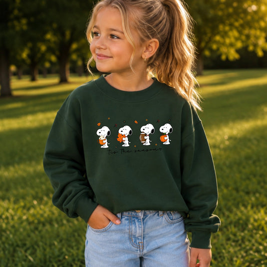 Tis The Season Fall Youth Crewneck Sweatshirt